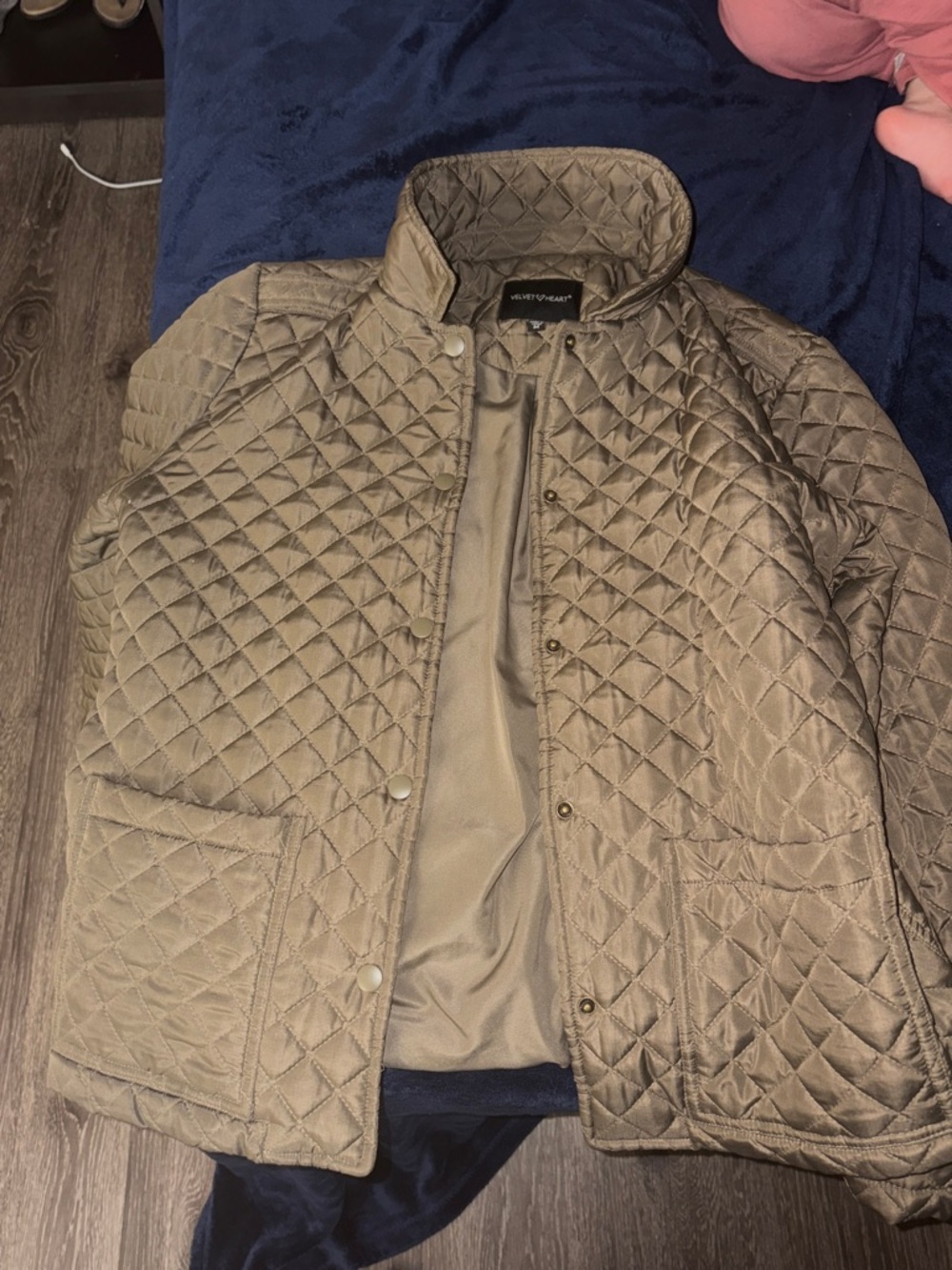 Velvet Heart Quilted Lightweight Jacket in Taupe